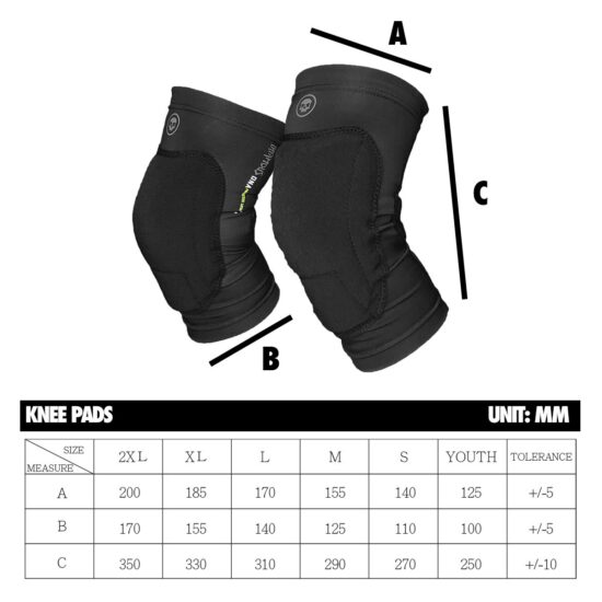 LA_Infamous_Pro_DNA_Paintball_Kneepads_Knieschoner_sizeshart